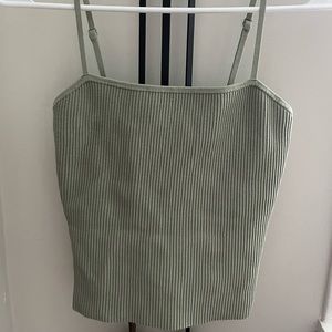 Babaton sculpt tank in sage green